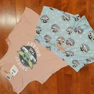 Star Wars Baby Yoda "Cutest in the Galaxy" Pajama Set Sz Lrg